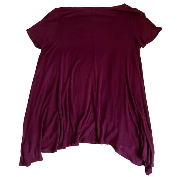 Mudd Shirt Dress Tunic Purple Asymmetric L Women Soft Rayon Flowy Boho Lagenlook - Picture 4 of 12